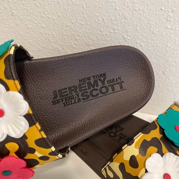JEREMY SCOTT X ADIDAS Adilette Leopard And Floral Slide - Picture 3 of 5